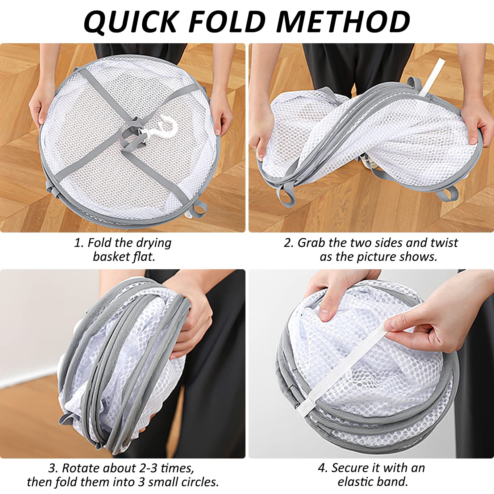 3-Tier Folding Mesh Clothes Dryer Large Sweater Drying Rack for Laundry Use