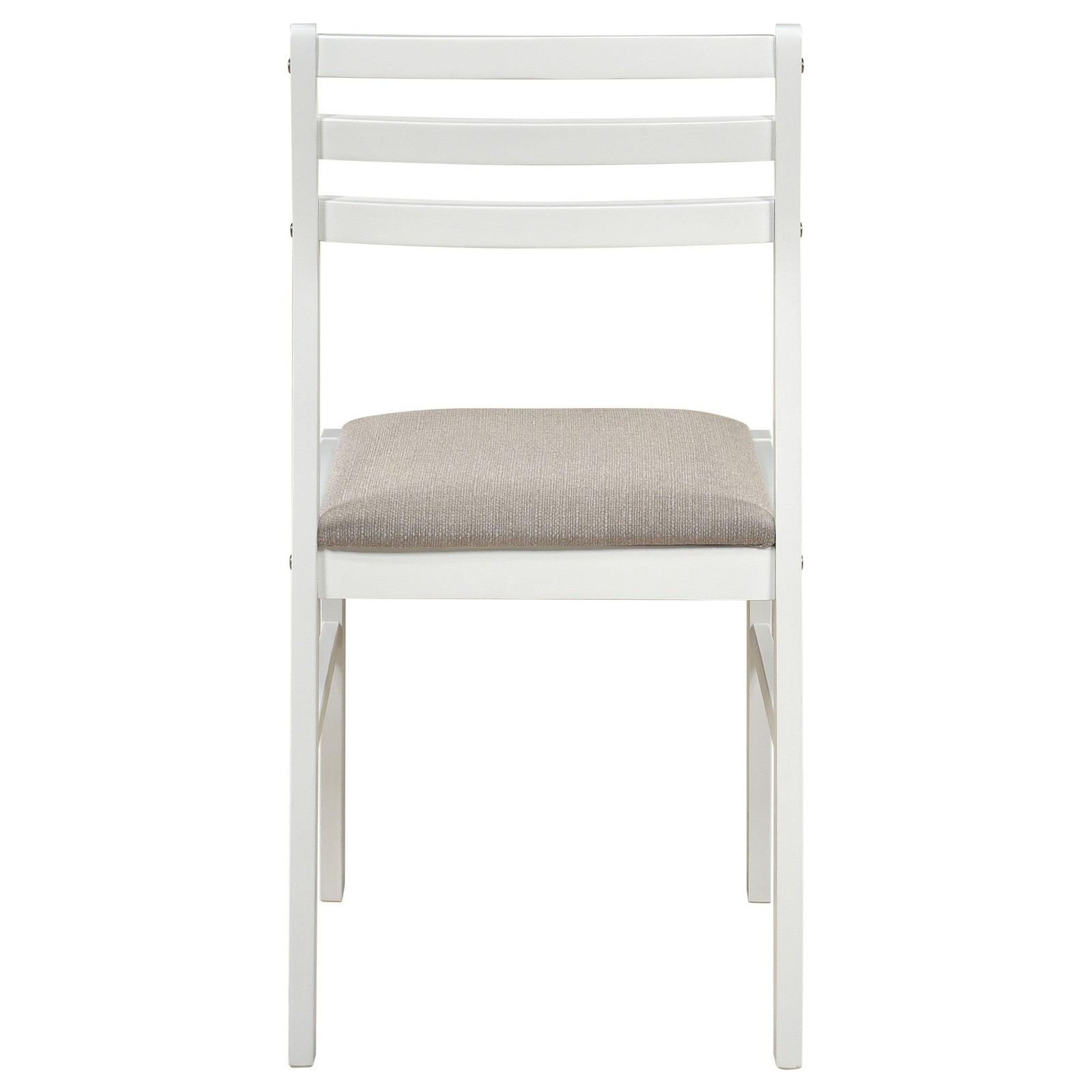 Coaster Bucknell 3-Piece Round Wood Drop Leaf Dining Table Set in White/Beige