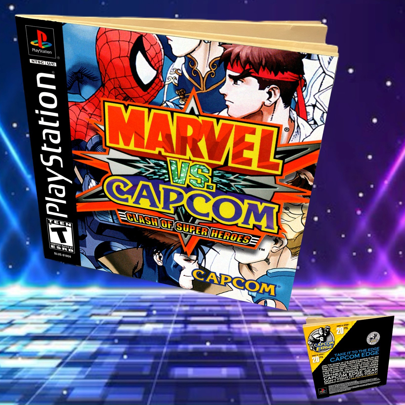 Replacement Manual for - Marvel vs Capcom - Sony PS1 Instruction Booklet