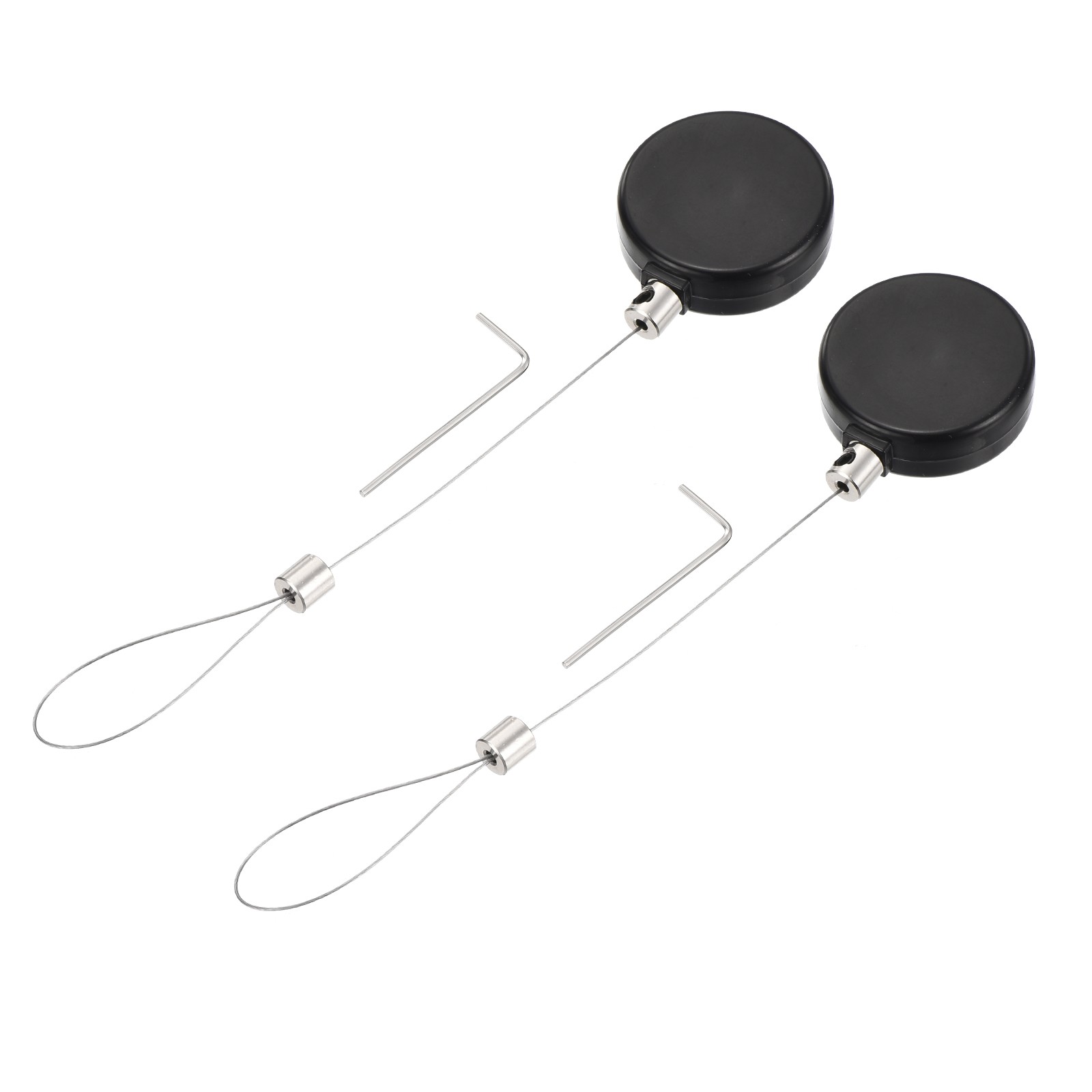 1.8ft Retractable Cable Security Lock with Latch Wrench, Black, 2 Pack