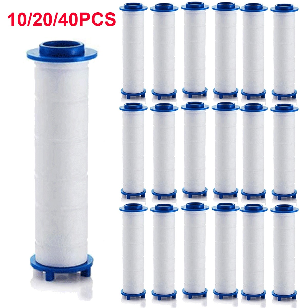 10-40pcs  Shower Head Filter 2.4-3.9 Inch PP Cotton Filter Cartridge Replacement