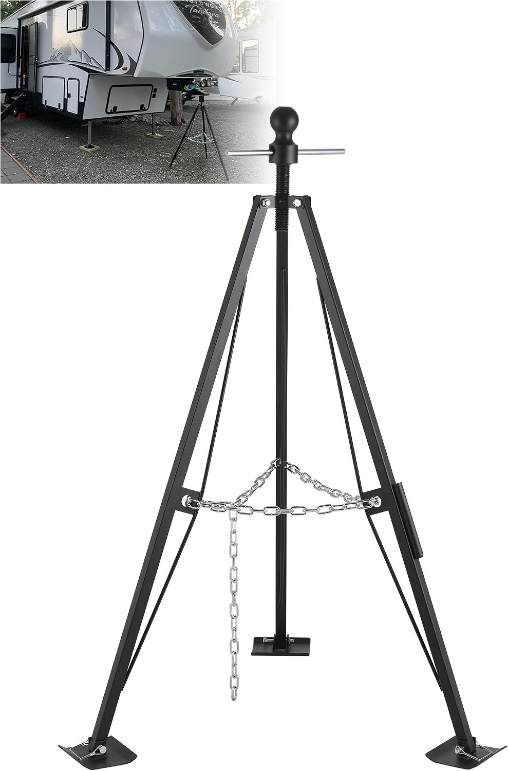 Fifth Wheel Tripod Stabilizer Gooseneck, King Pin Stabilizer for 5th Wheel with