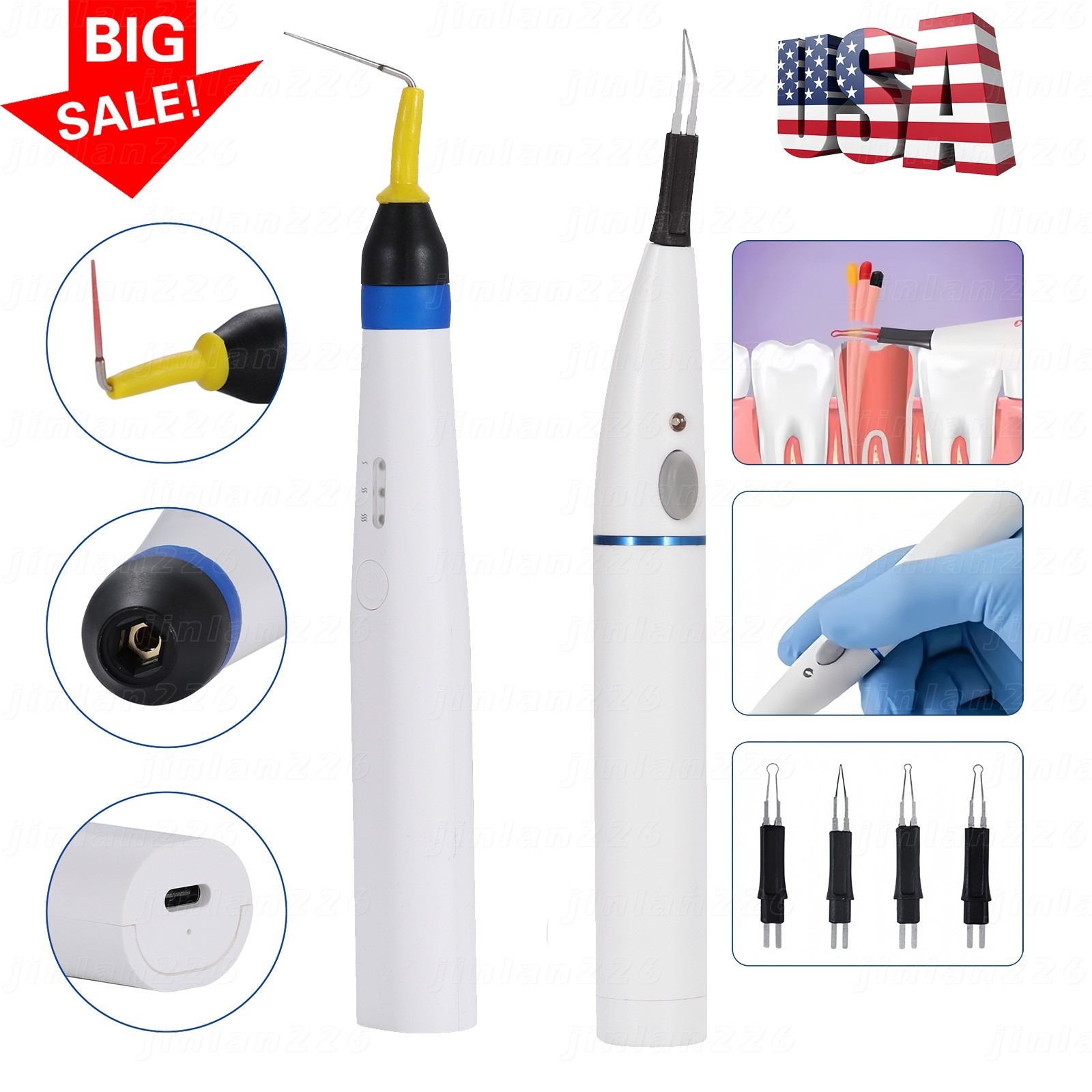 Dental Wireless Obturation Endo Heated Pen / Gutta Percha Points Gum Cutter US
