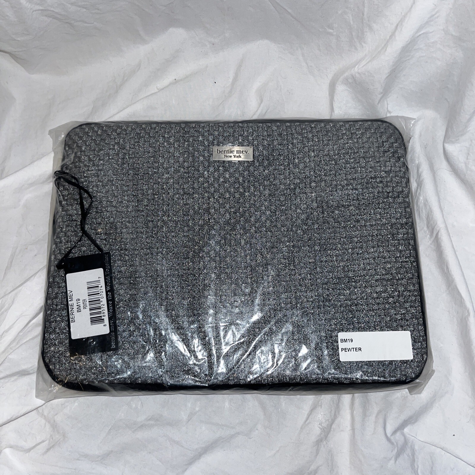 Brand New Bernie Mev New York Pewter Laptop Case 13” X 10” Woven New With Tags
