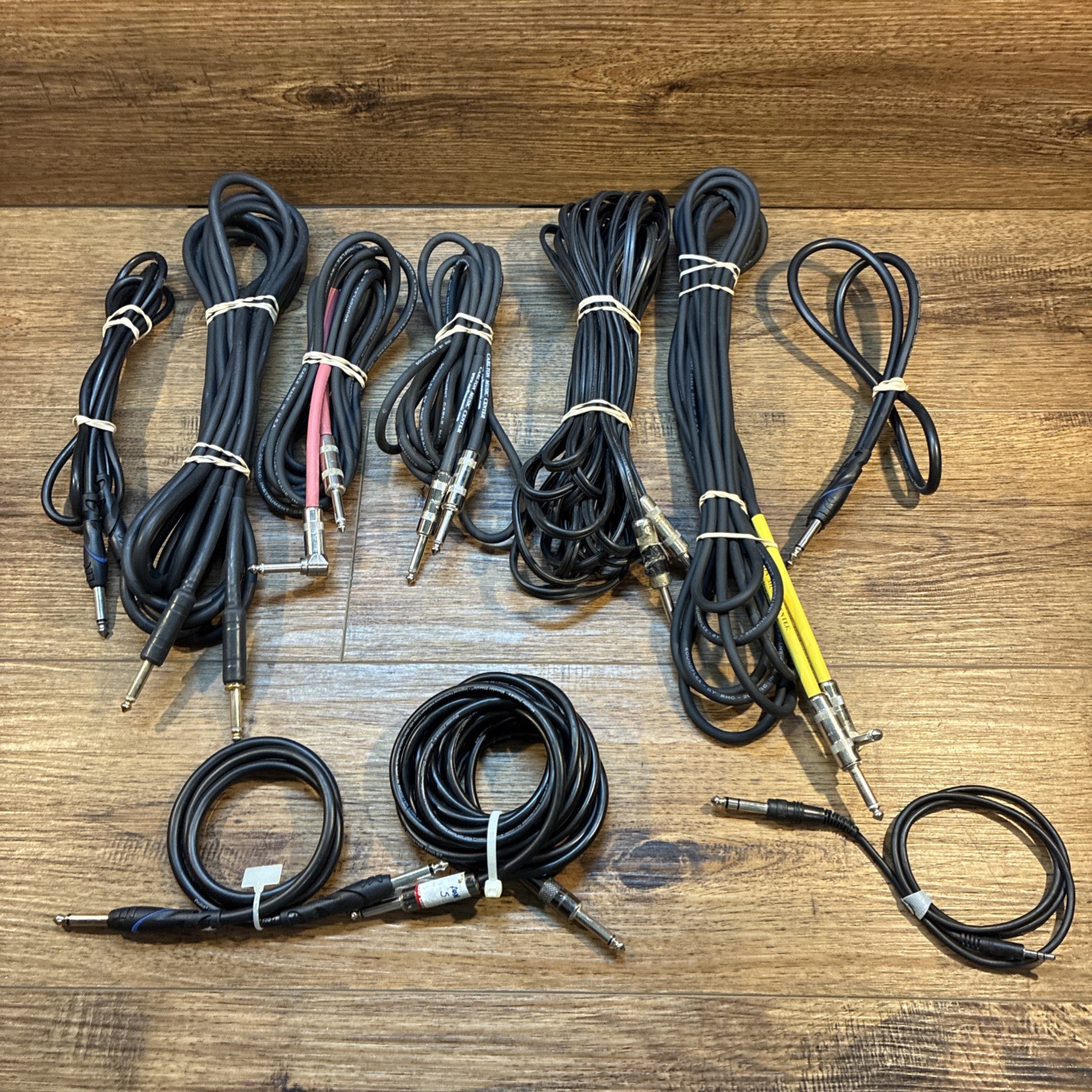 Lot of 10 Audio Cables 1/4 Inch TS Male to 1/4  Male Various Lengths