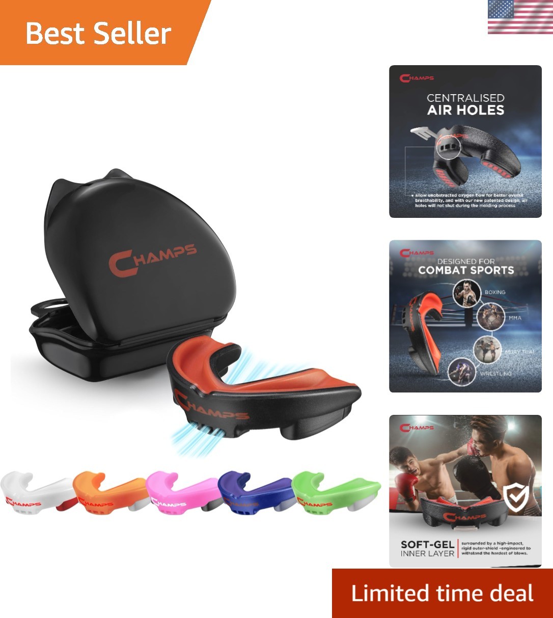 Double-Layered Mouthguard for Combat Sports: MMA, Boxing & Wrestling - Ages 10+