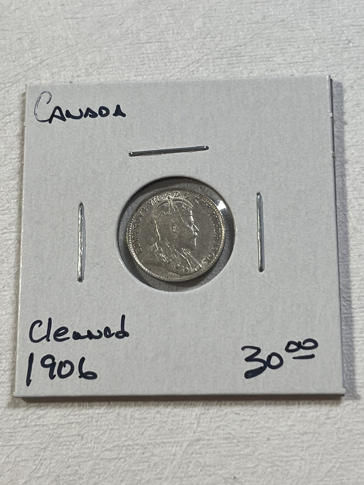 1906 Canada 5 Cents Small Silver Coin