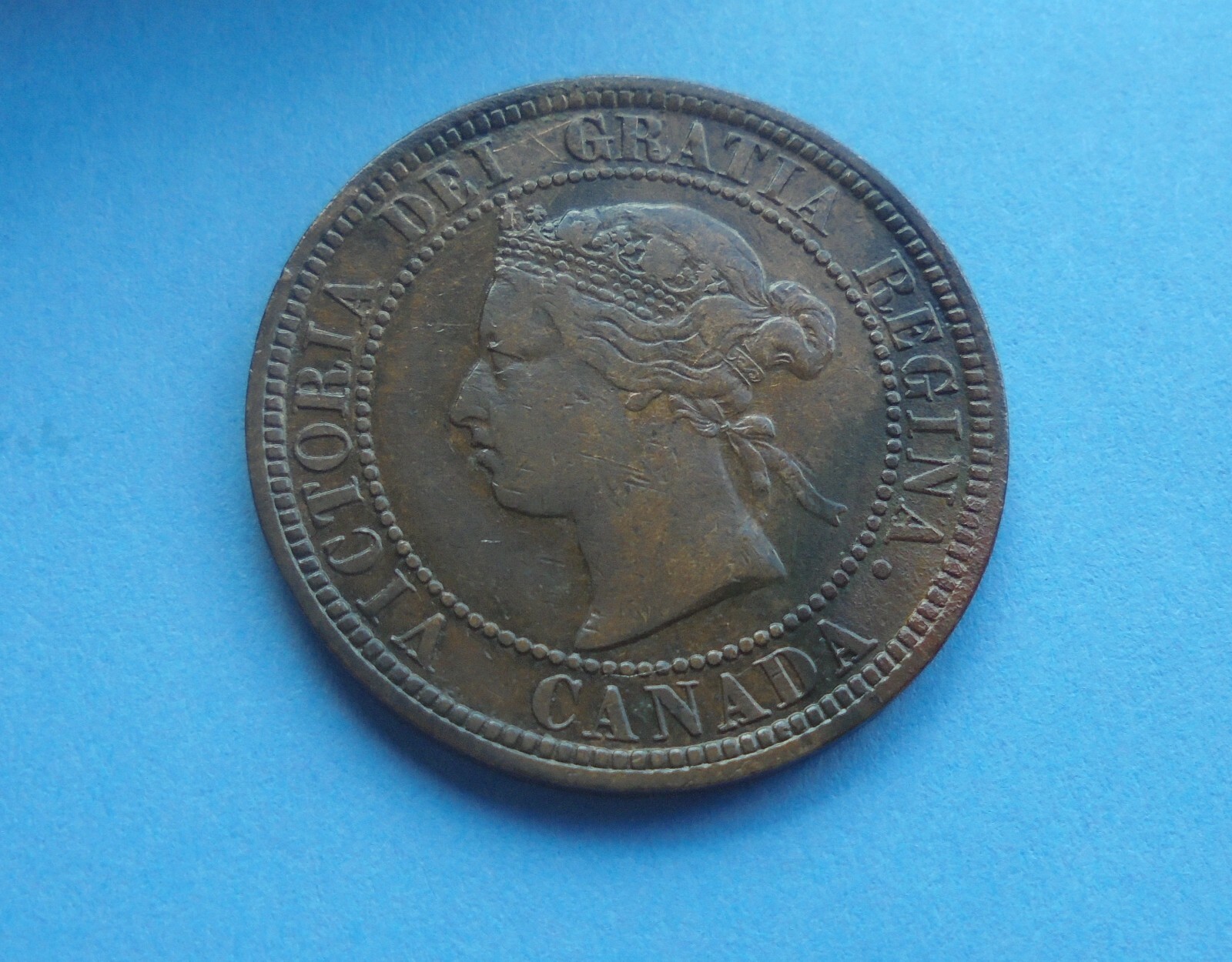 Canada, One Cent 1876H, Victoria, as shown.