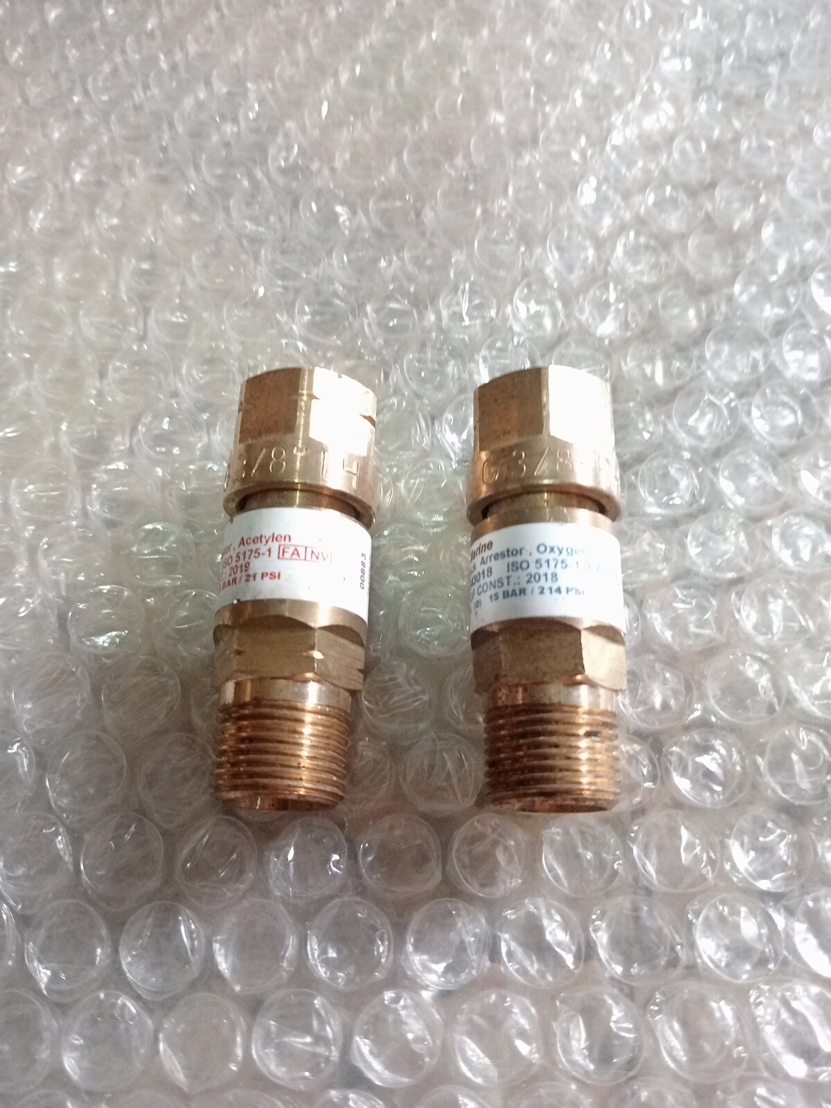Oxygen Acetylene Flashback Arrestors G3/8" ( Pack Of This 2  Flashback ) New.