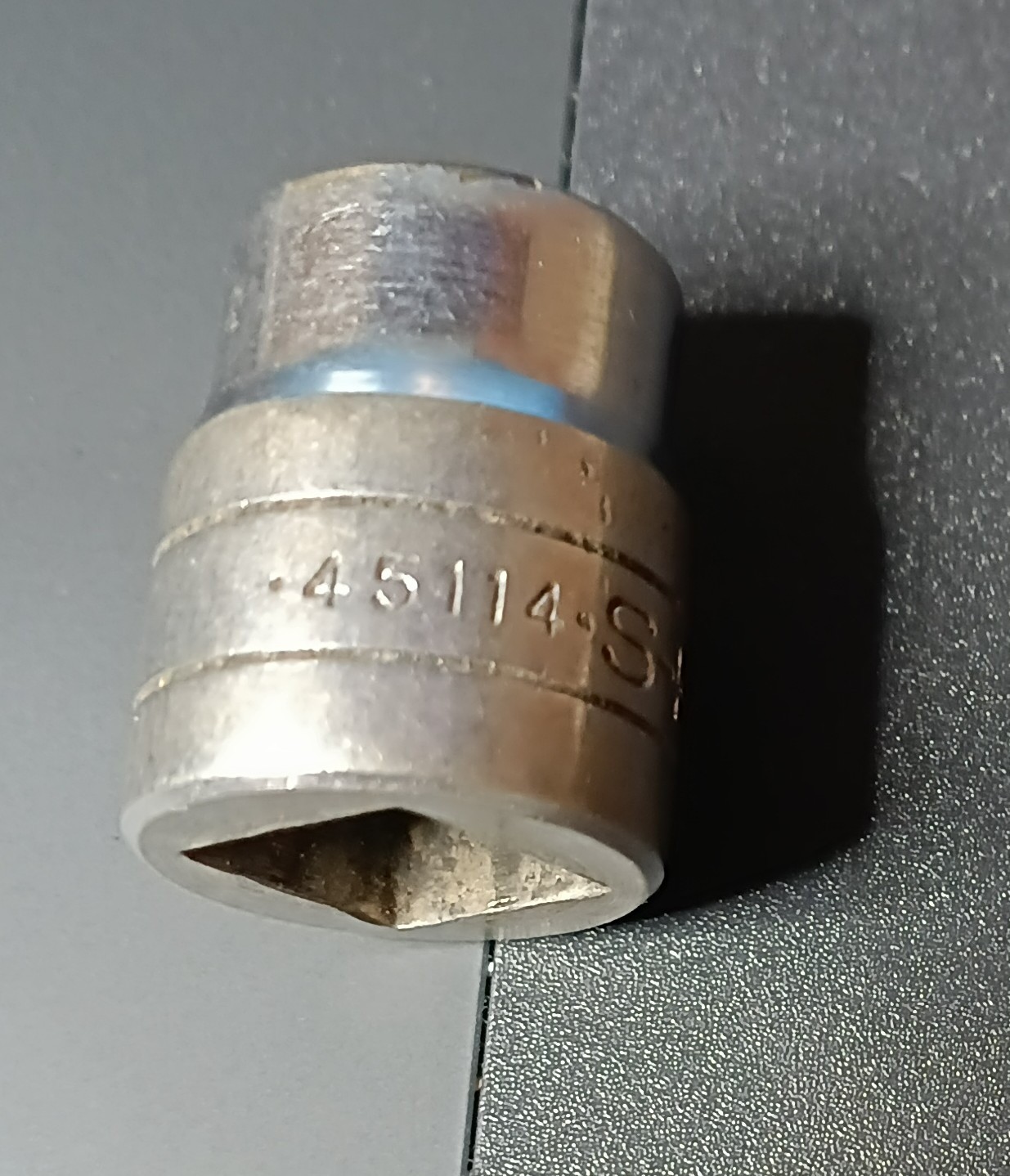 S-K 45114 7/16" Chrome Shallow Socket 6 Pt 3/8" Drive, Made in USA Vintage