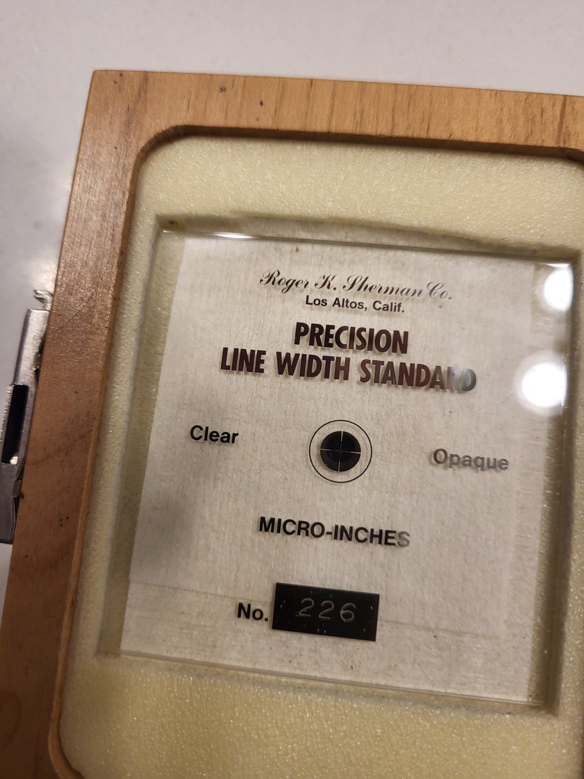 Roger K. Sherman Precision Line Width Standard LWS200/500T w/Cal Certificate