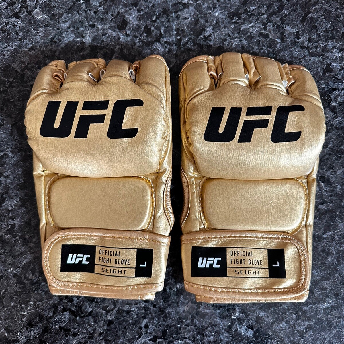 Bulk UFC Champion MMA Gold Fight Gloves PAIR Leather - Great For Autographs
