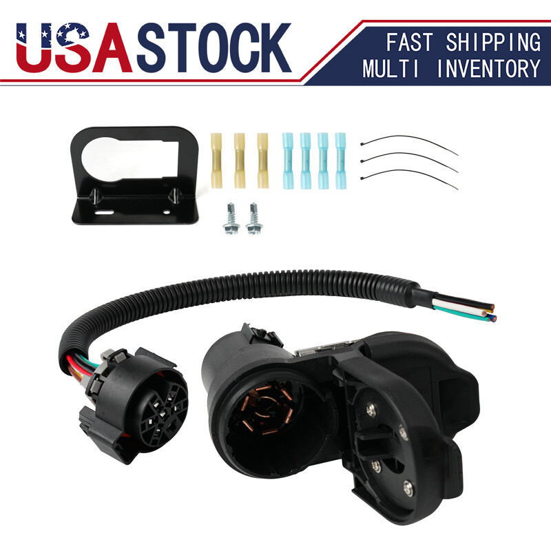 7 Way Trailer Tow Hitch Connector Receptacle Harness Installation Kit