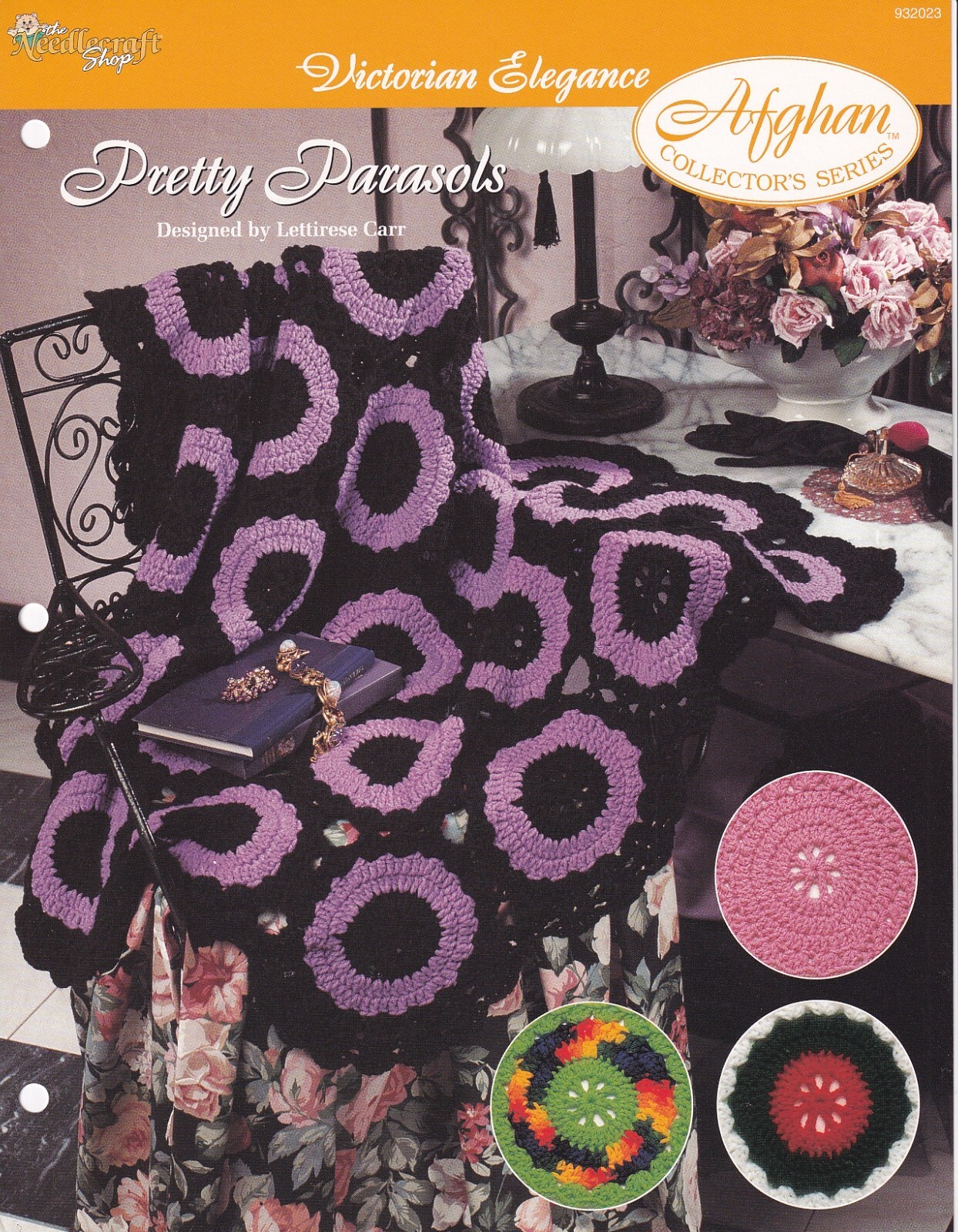 Afghan Crochet Pattern PRETTY PARASOLS Victorian Elegance Needlecraft Shop