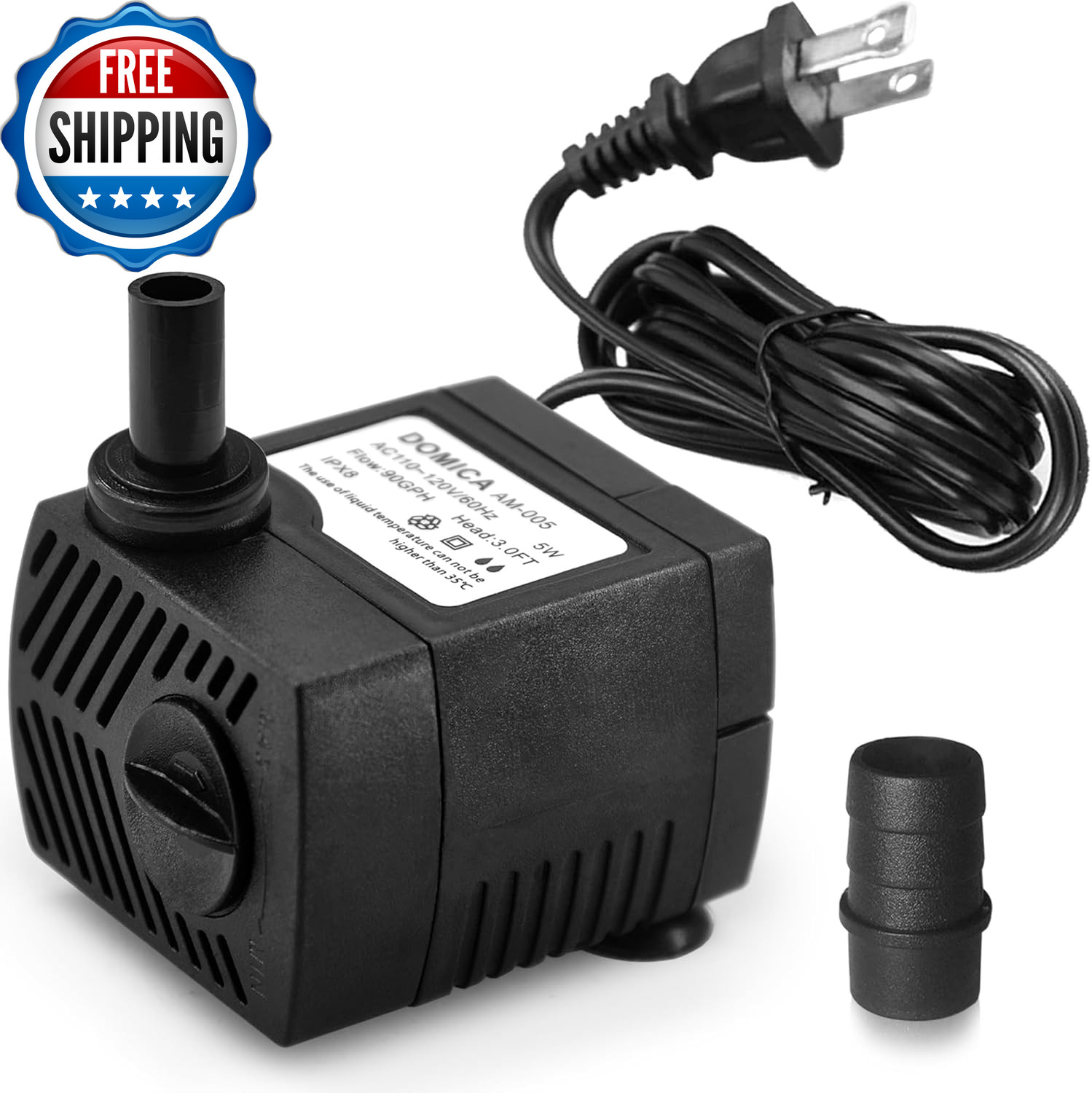 90 GPH Mini Submersible PumpSmall Fountain Pump (5W 350L/H) for Water...