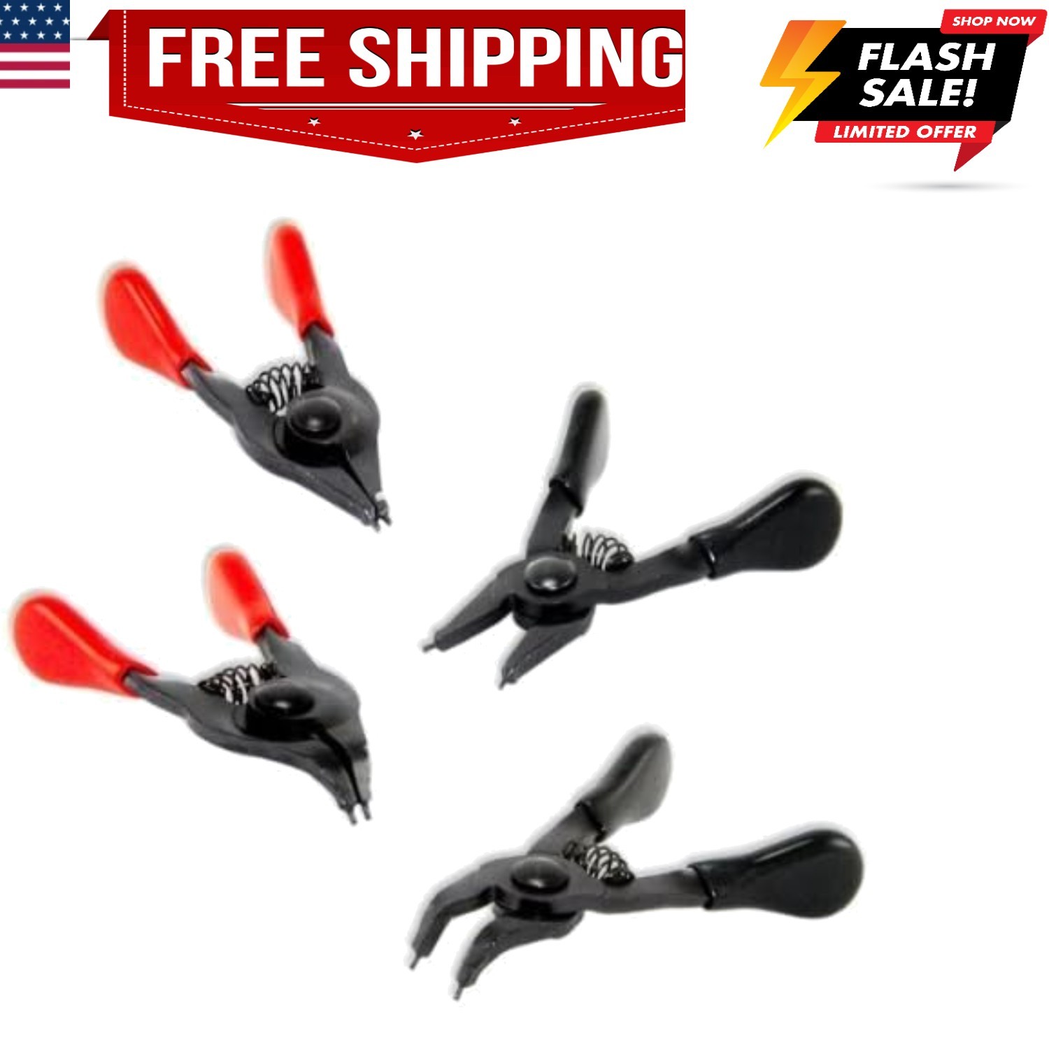4 Piece Mini Snap Ring Pliers Set by