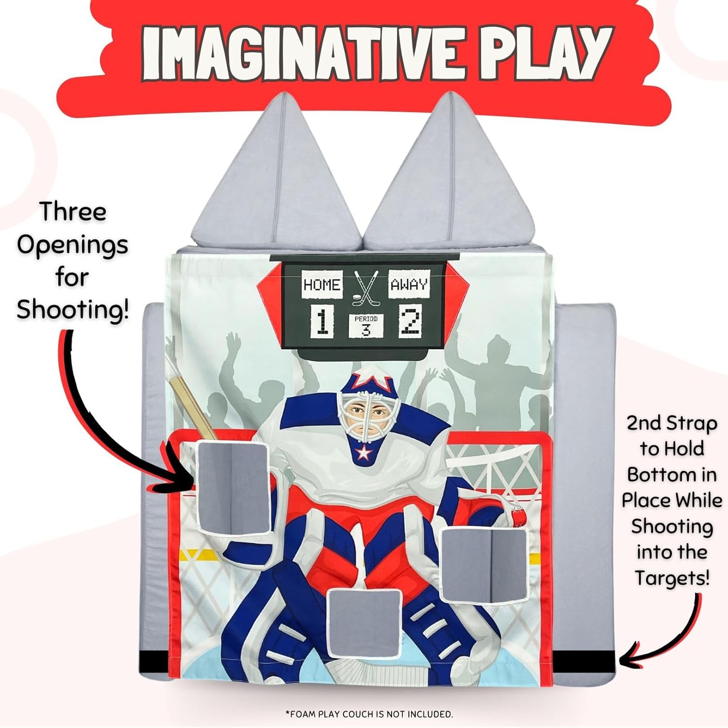 Couch Swag Play Panel for Childrens Foam Sofa Kids Couch (Hockey)