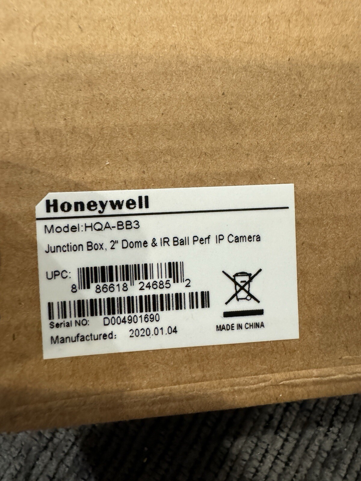 Honeywell HQA-BB3 Junction Box, Off-white NEW!!
