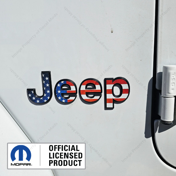 Jeep Wrangler Side Flat Overlay decals stickers letters  American Flag USA FK1P4