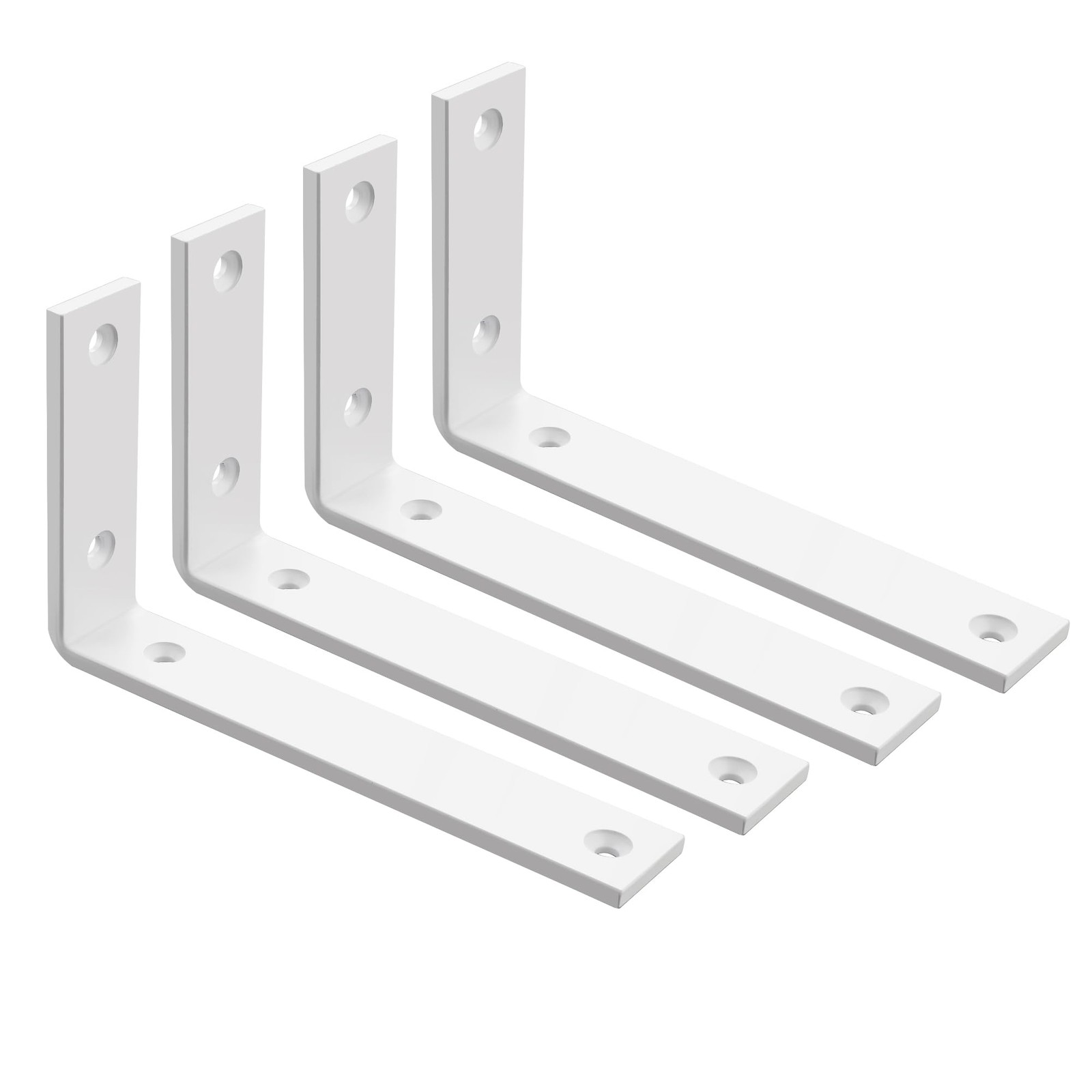 Floating Shelf Brackets Heavy Duty 7 Inch 1/5 Inch Thicken White Shelf Bracke...