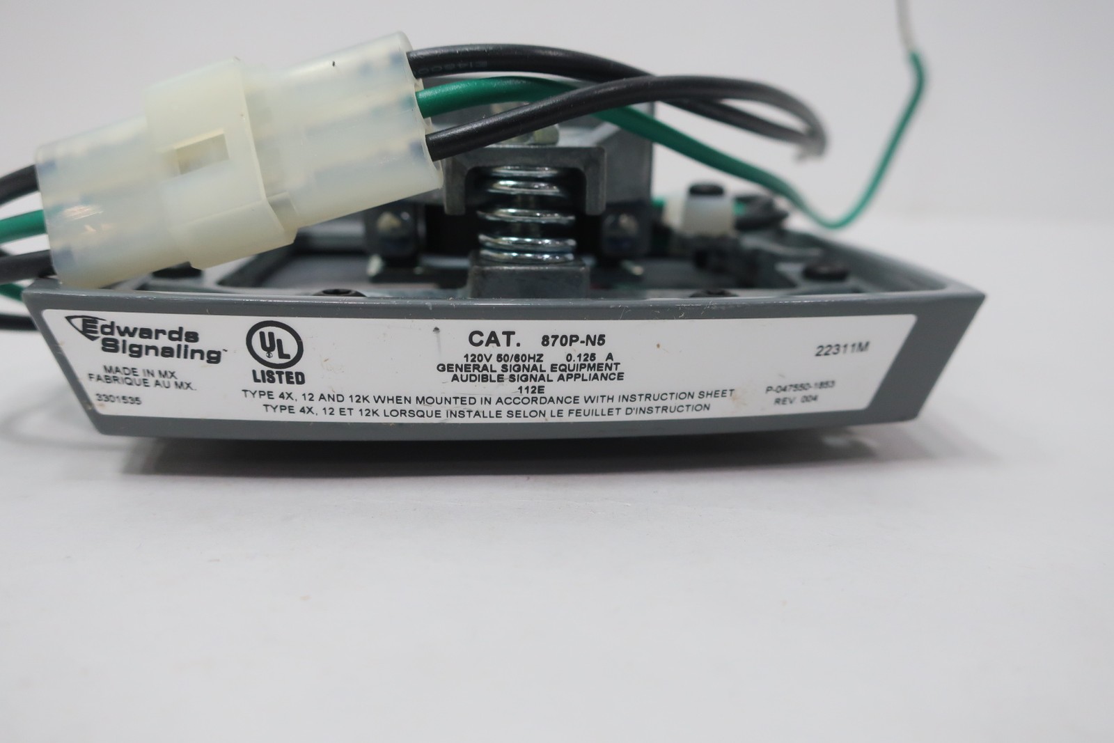 Edwards Signaling 870P-N5 Panel Mount Horn 120v-ac