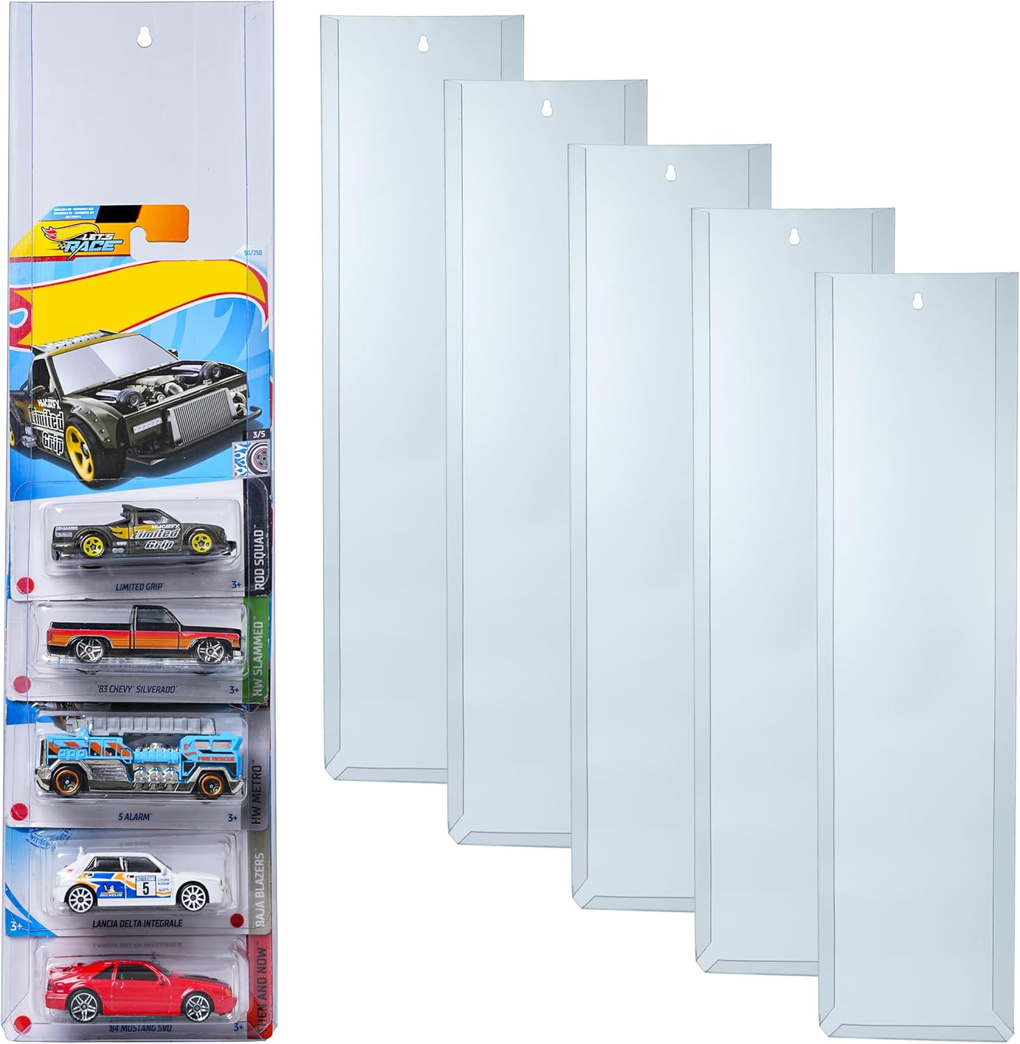 5 Pcs Diecast Display Case for Hot-Wheels Match-Box,Toy Car Storage Organizer,Co