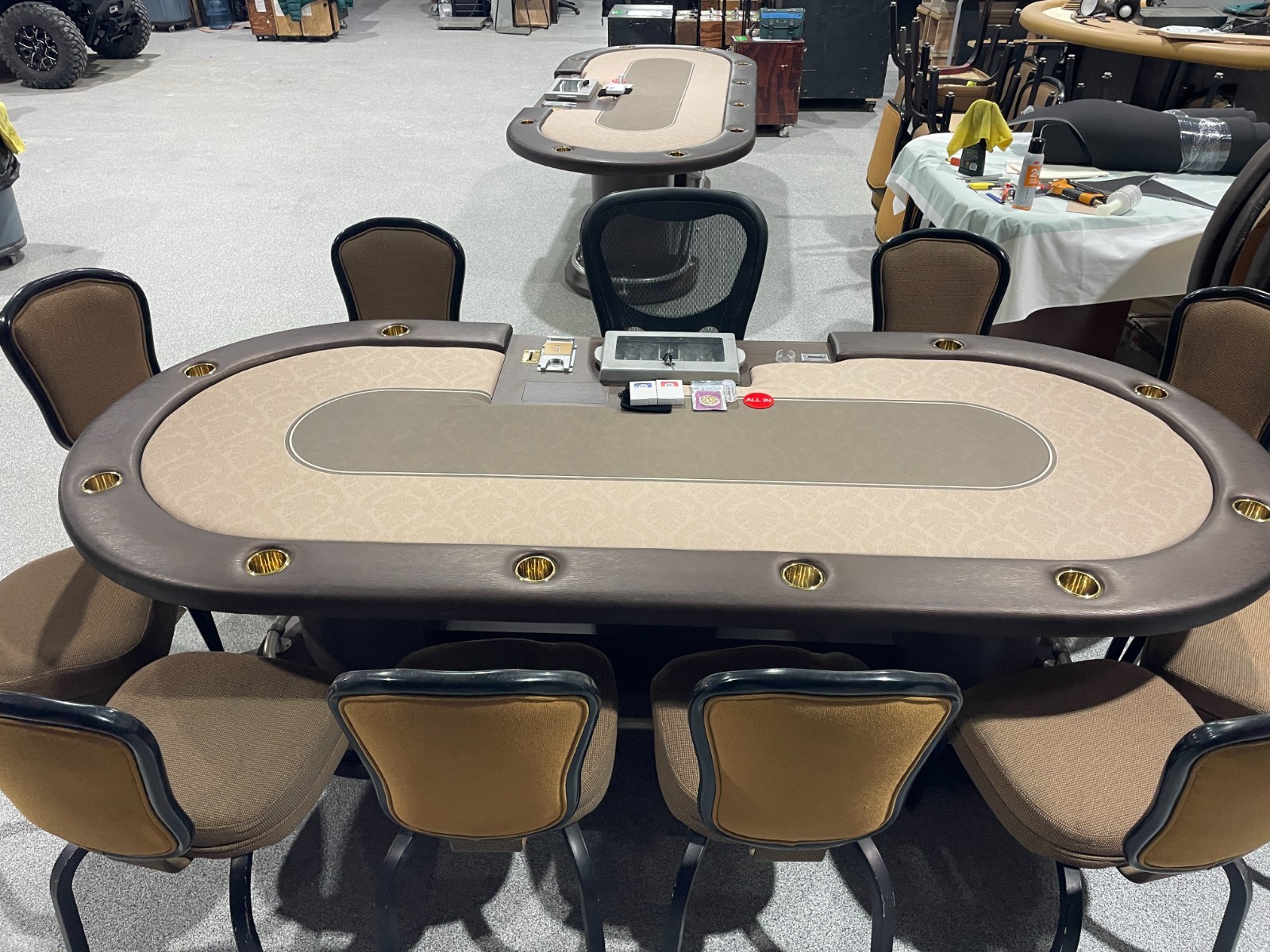 Casino Size poker table Tan/Brown#3  (USED)