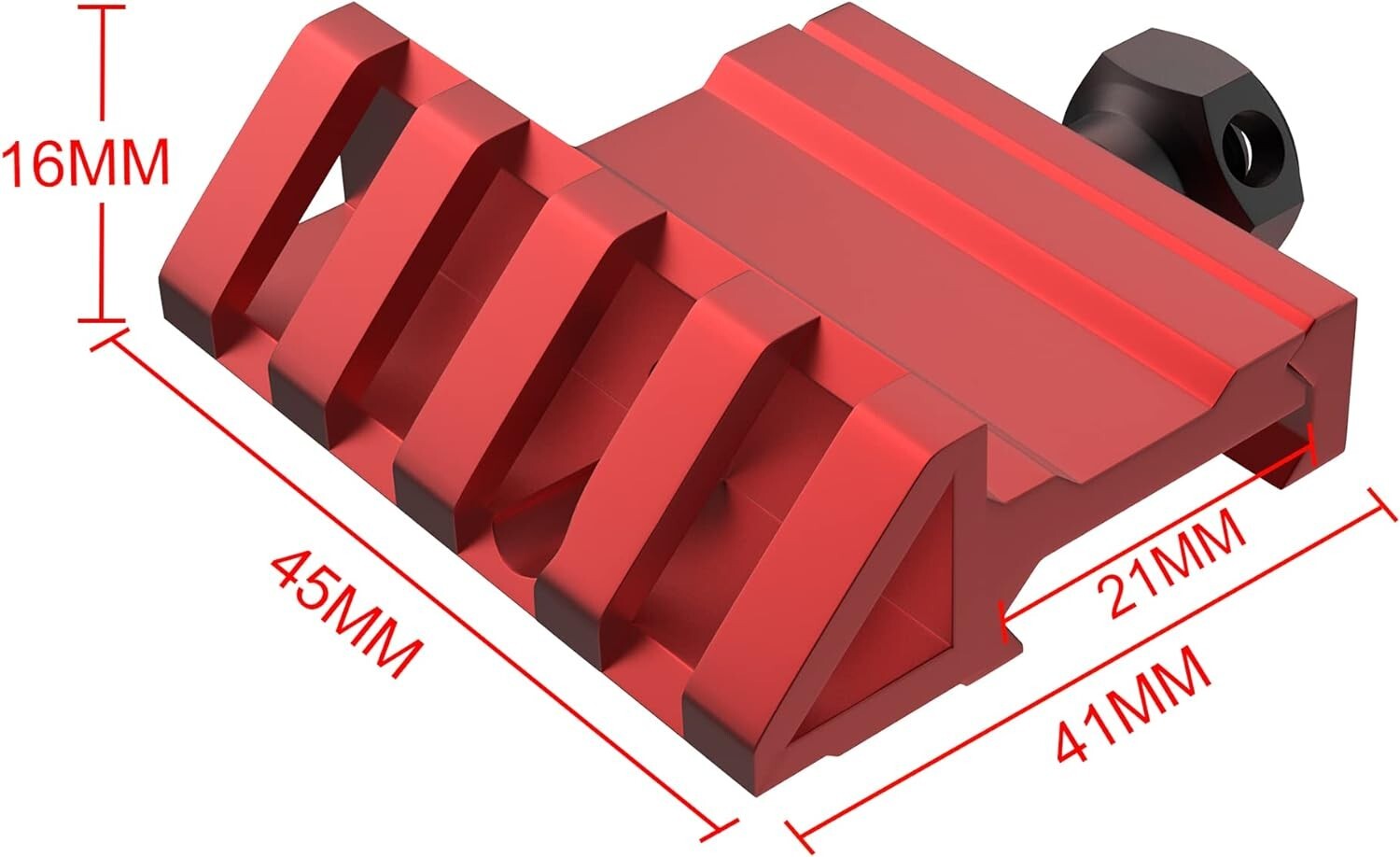 4pc 45 Degree Red Offset Picatinny Rail Mount Offset 4 Slots for Optic Sight