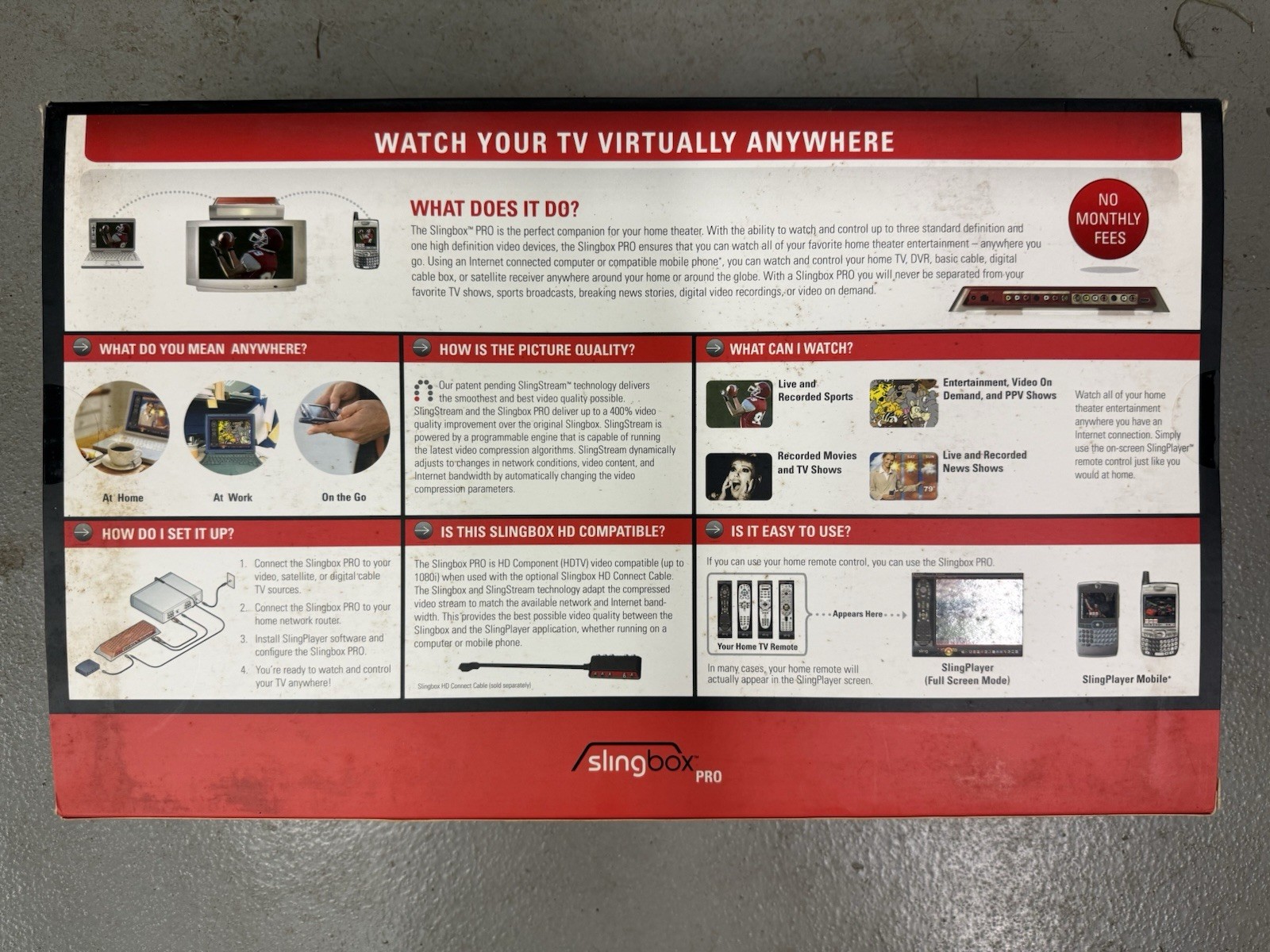 Slingbox PRO SB200-100 HD-Ready Box Multiple Inputs Ethernet Red/Black/Silver