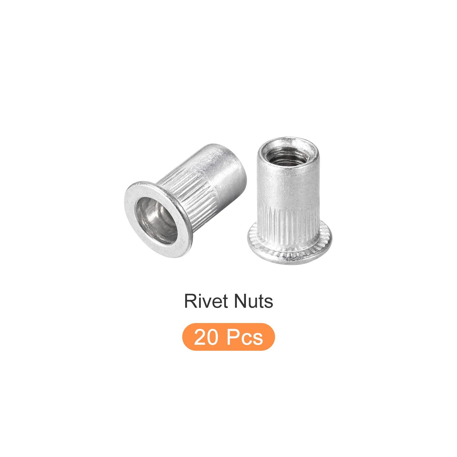 Rivet Nuts (1/4"-20) 20Pcs, Stainless Steel Threaded Insert Nuts