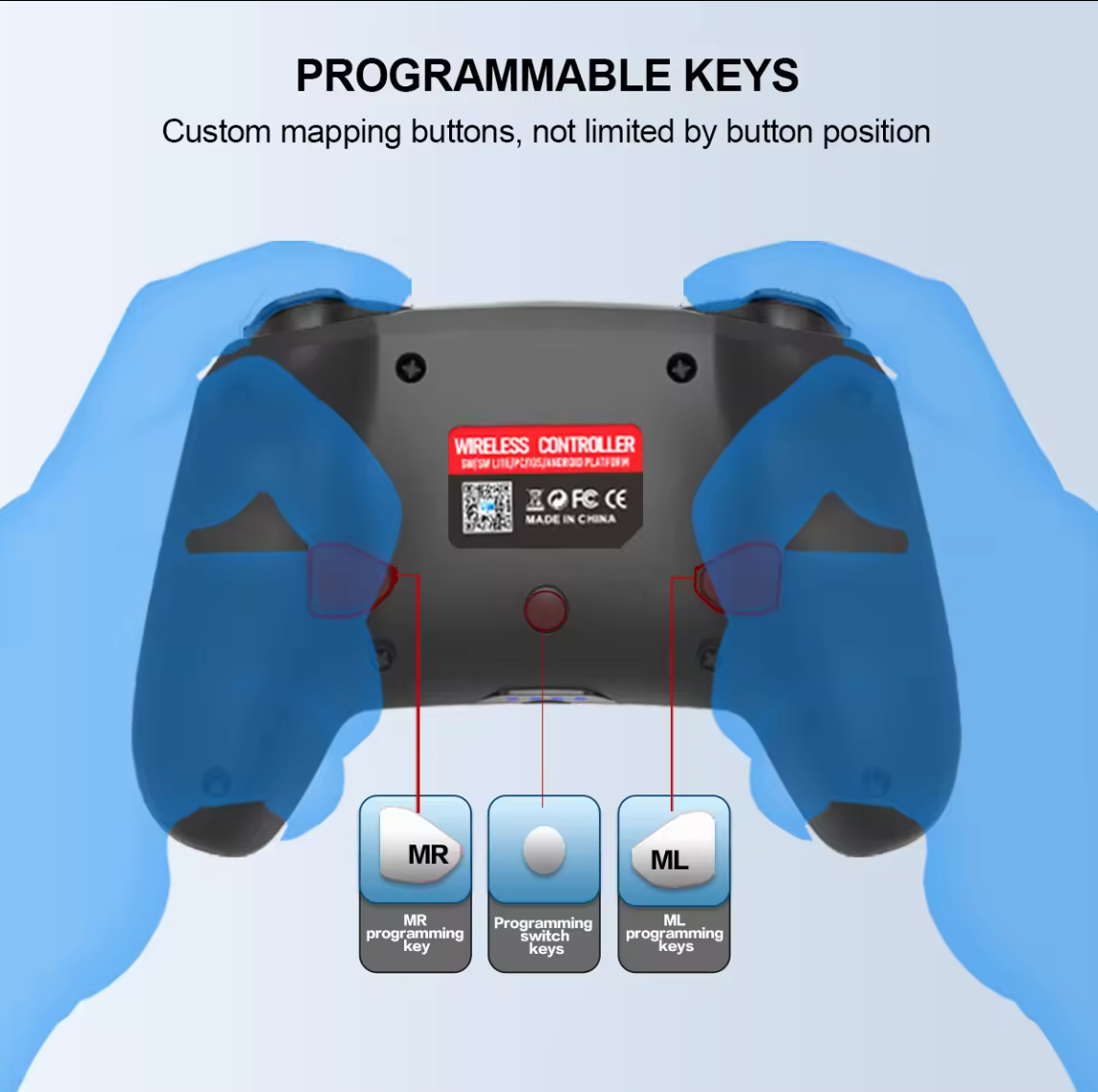 Wireless and BT Game Controller for Nintendo Switch With Blue Light Joystick