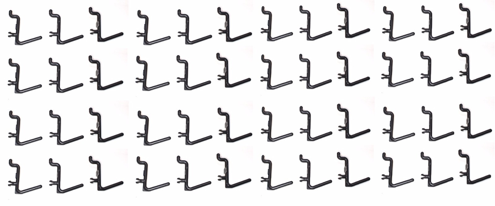Plastic Black L Style Pegboard Hook Kit Tool - 50 Pack - PEGBOARD NOT INCLUDED