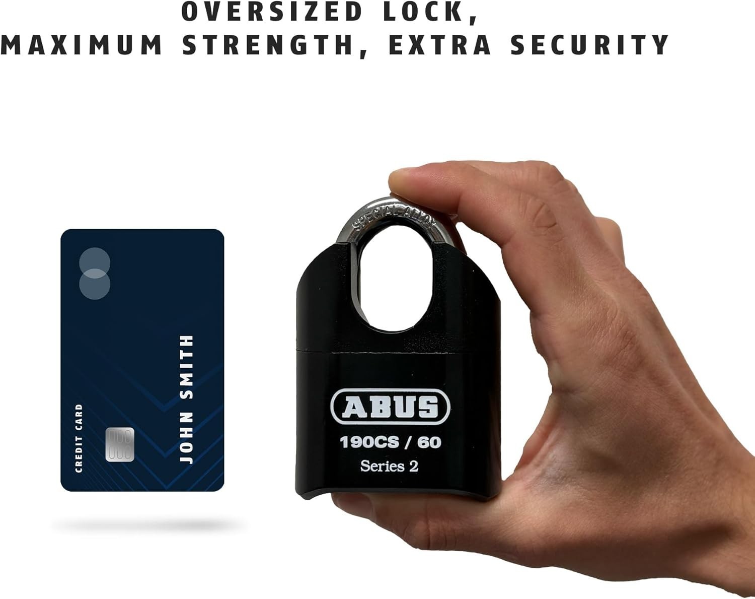 190CS/60 Heavy Duty Solid Steel Combination Padlock - Black, 4 Dial Security