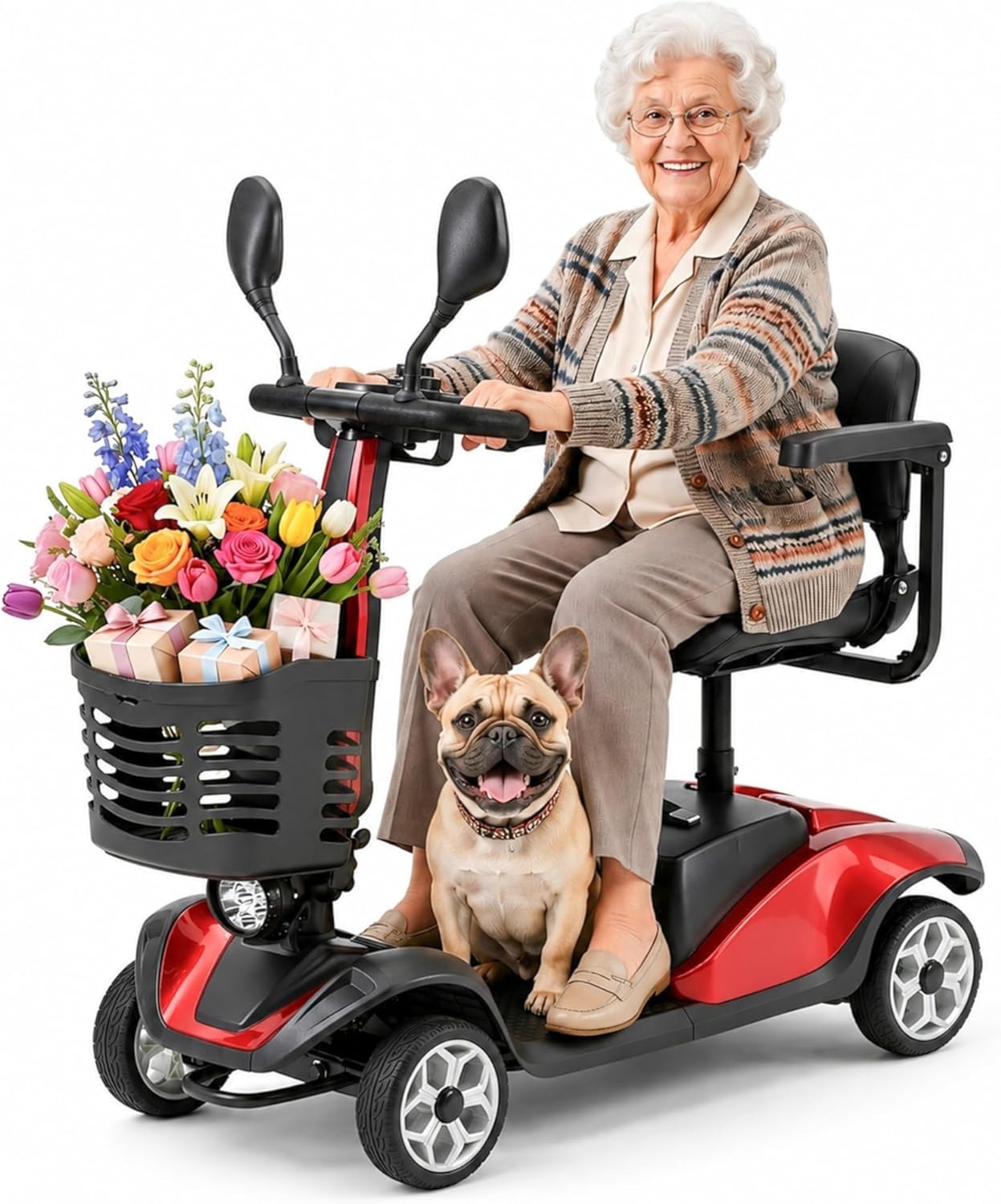 4 Wheel Mobility Scooter for Adults Seniors 350W Electric Travel Scooter 300lbs