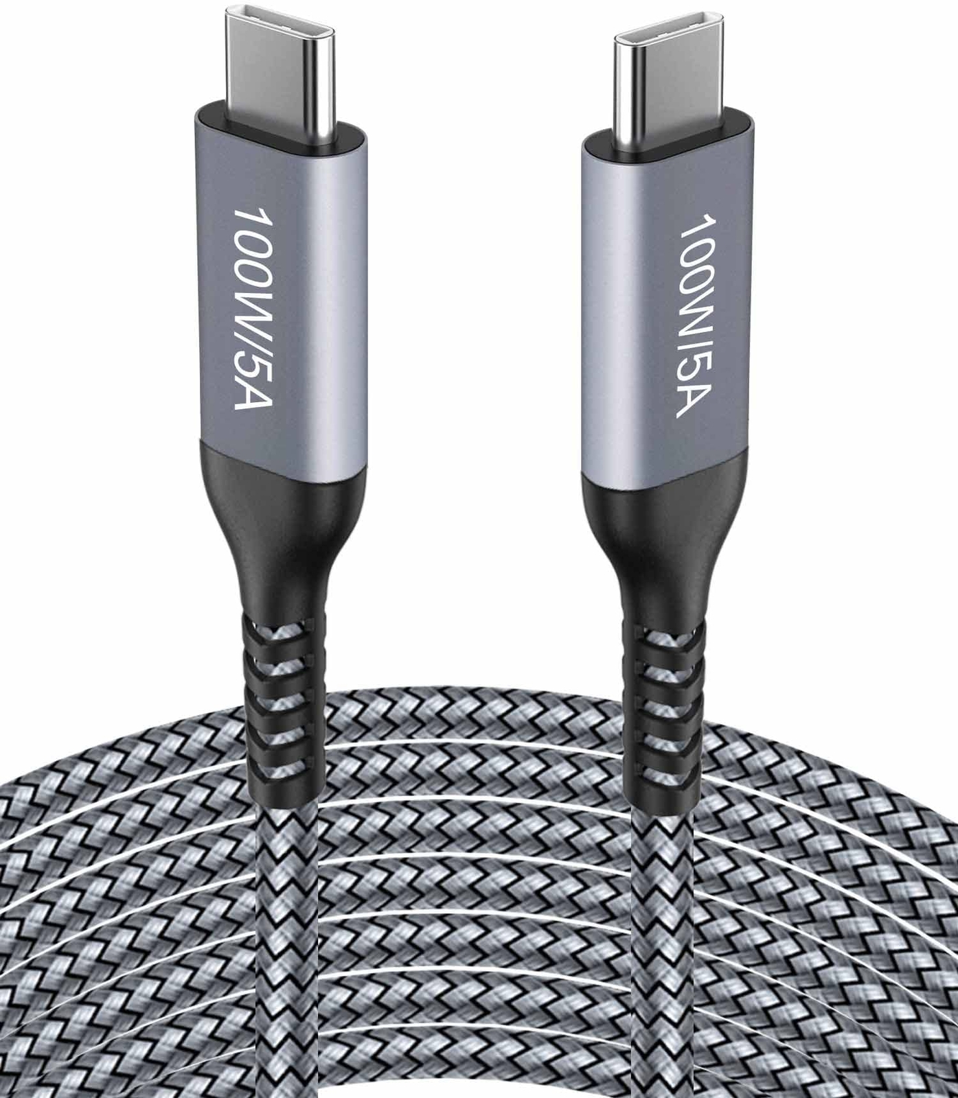 15FT USB C to USB C Cable 100W Type C Fast Charging Long Braided Charger Cord