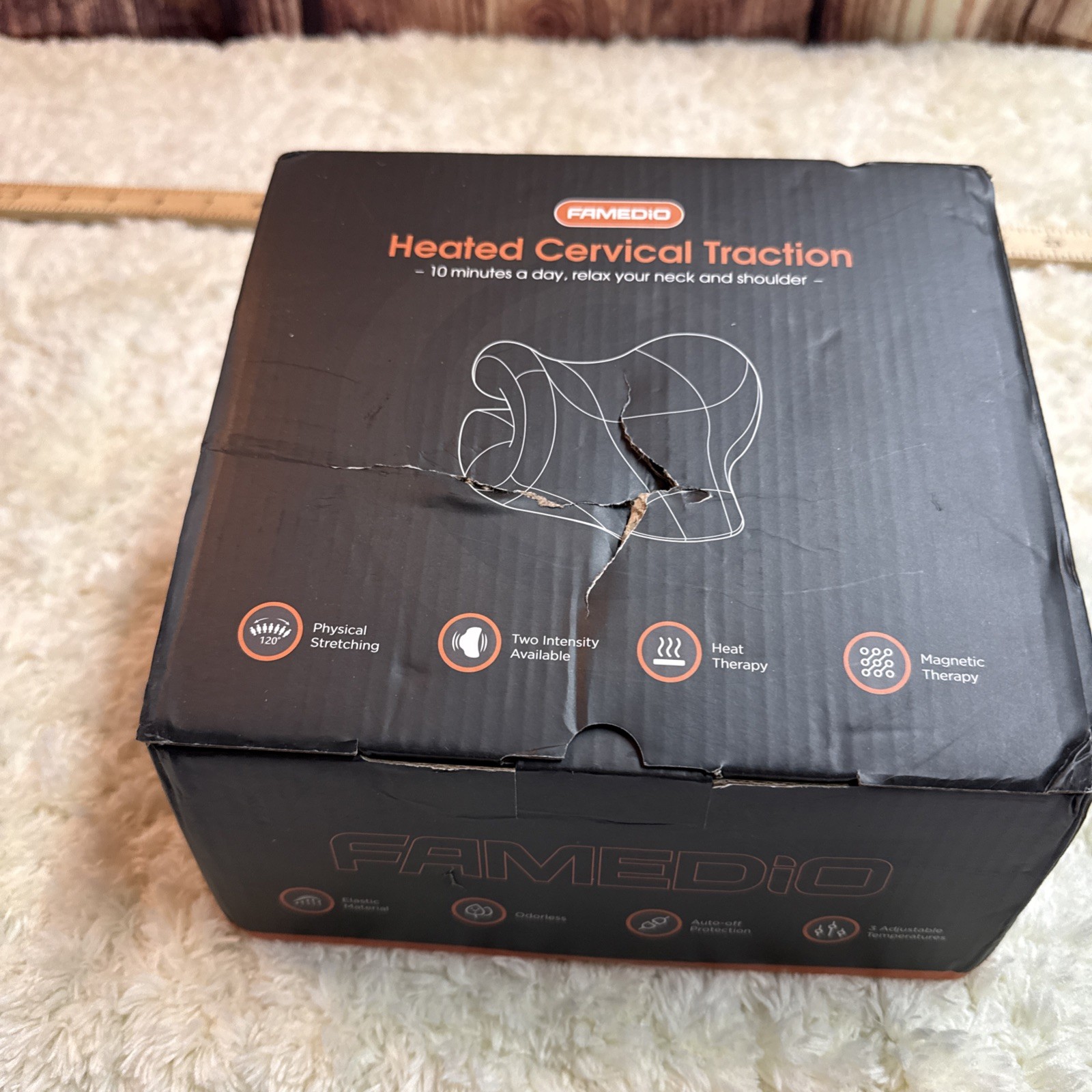 Famedio Heated Neck Stretcher Traction Cervical Shoulder New Self Care Holistic