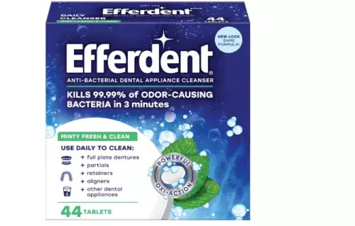 Efferdent Retainer Cleaning Tablets, Denture Cleanser Tablets for Dental Applian
