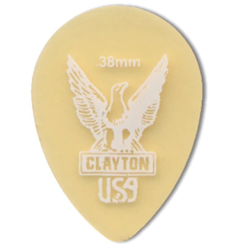 Clayton Ultem Gold Small Teardrop Guitar Picks - .38mm 4 Pack