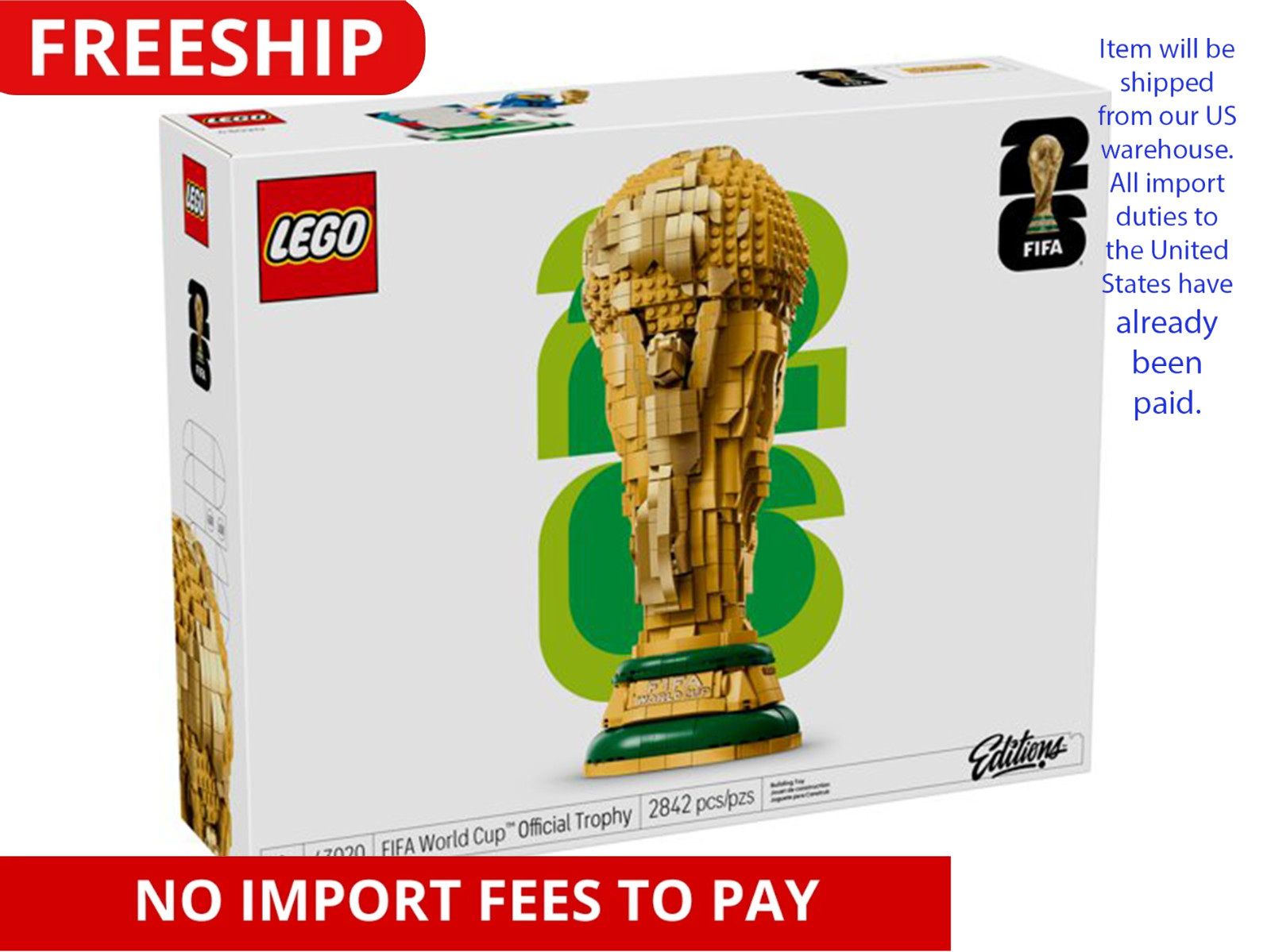LEGO Editions FIFA World Cup Official Trophy Building Set, 43020-No Import Fees