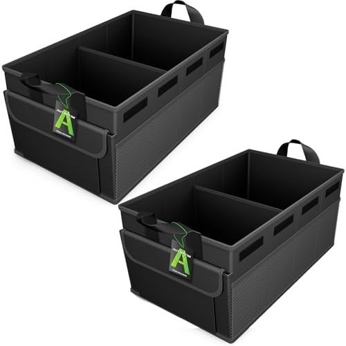 Car Trunk Organizer - Collapsible Car Organizer with Non Medium (2 Pack) Black