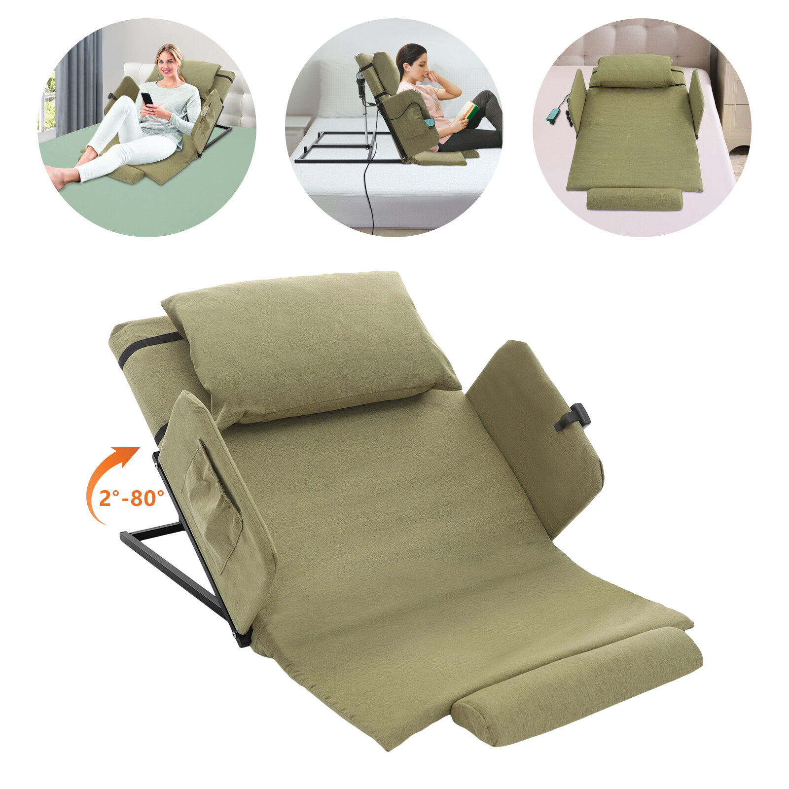 Green Electric Lifting Adjustable Bed Back Rest Electric Auxiliary Backrest, NEW