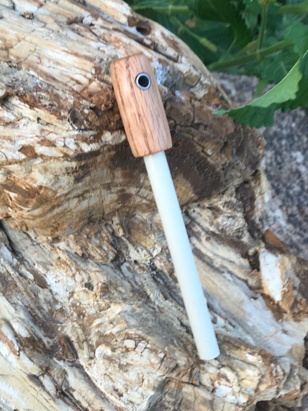 Handmade Round Oak Handle 3/8" Ceramic Field Sharpener