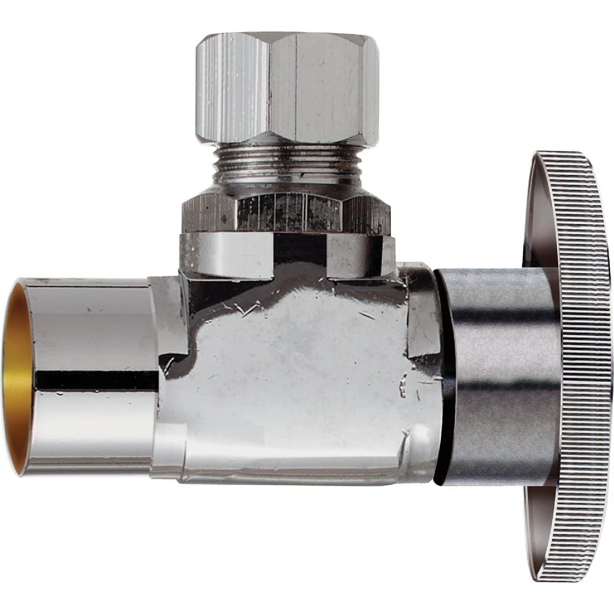 Quarter Turn Angle Valve Do it Best 1/2 In. Sweat 3/8 In. OD Compression