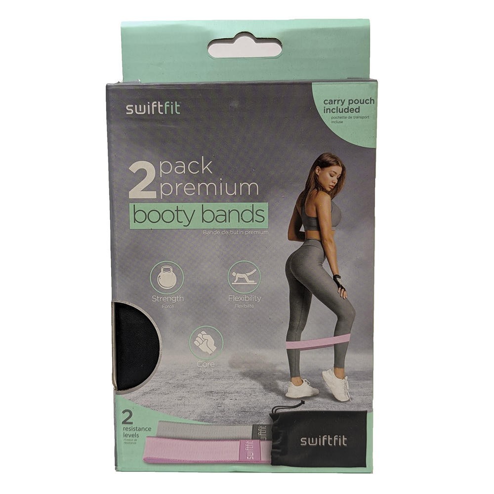 SwiftFit Booty Band Set - Pink/Gray
