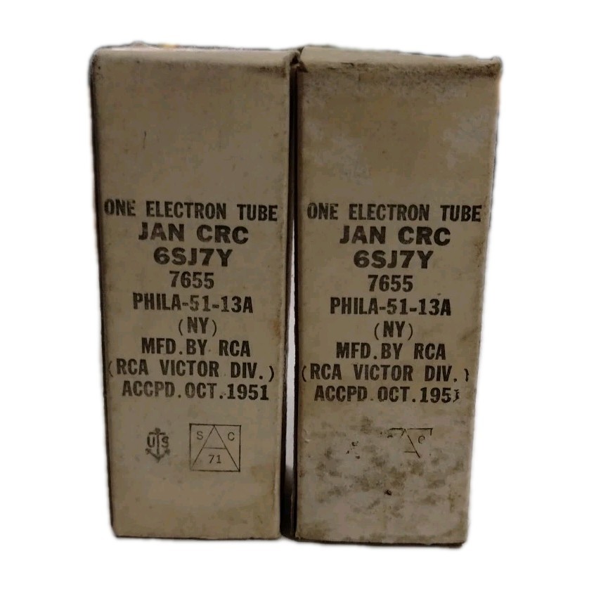 RCA Victor Electronic Tube JAN CRC 6SJ7Y LOT of 2 NEW in Box Vintage