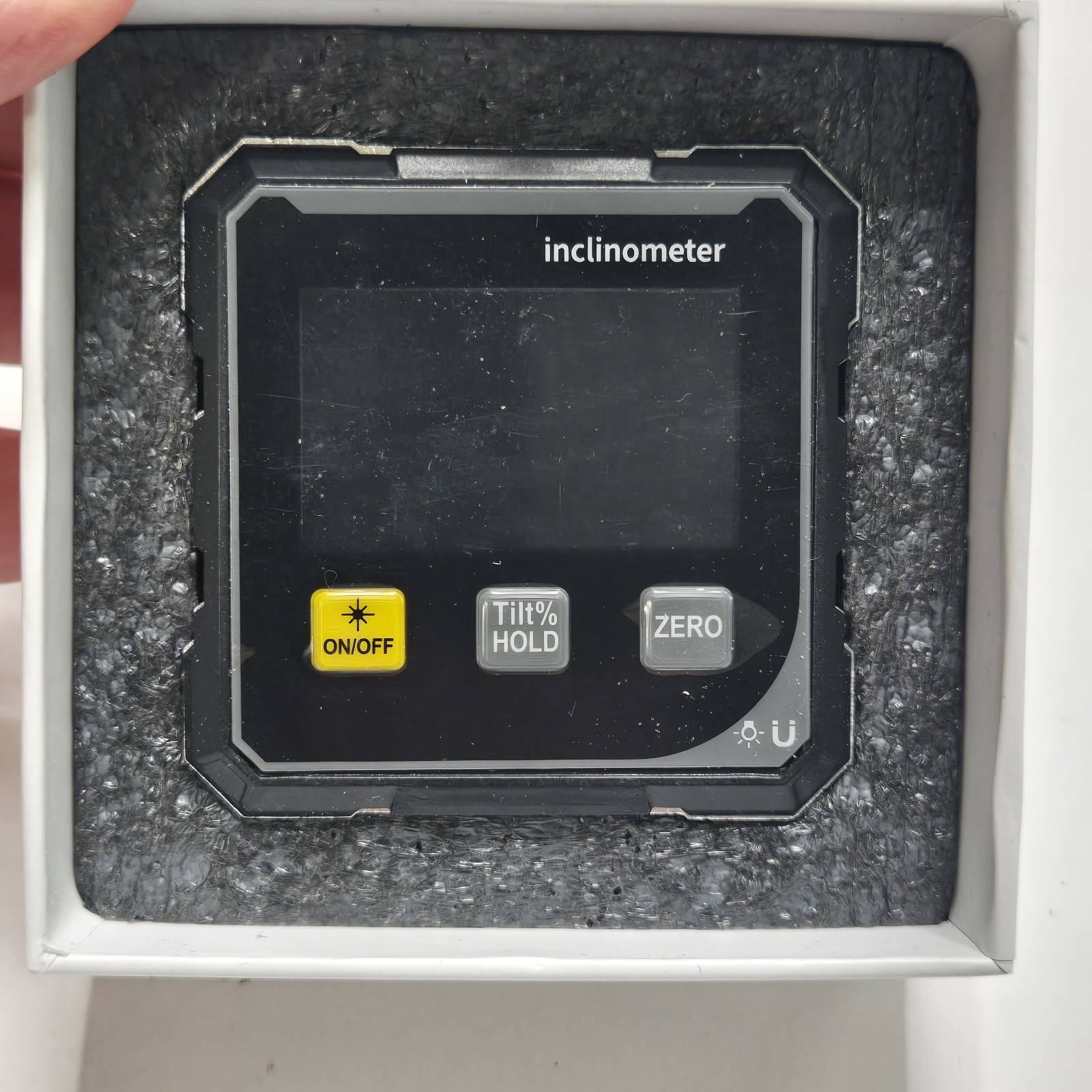 Digital Laser Protractor / Inclinometer Dipmeter Black New Open Box Angle Gauge