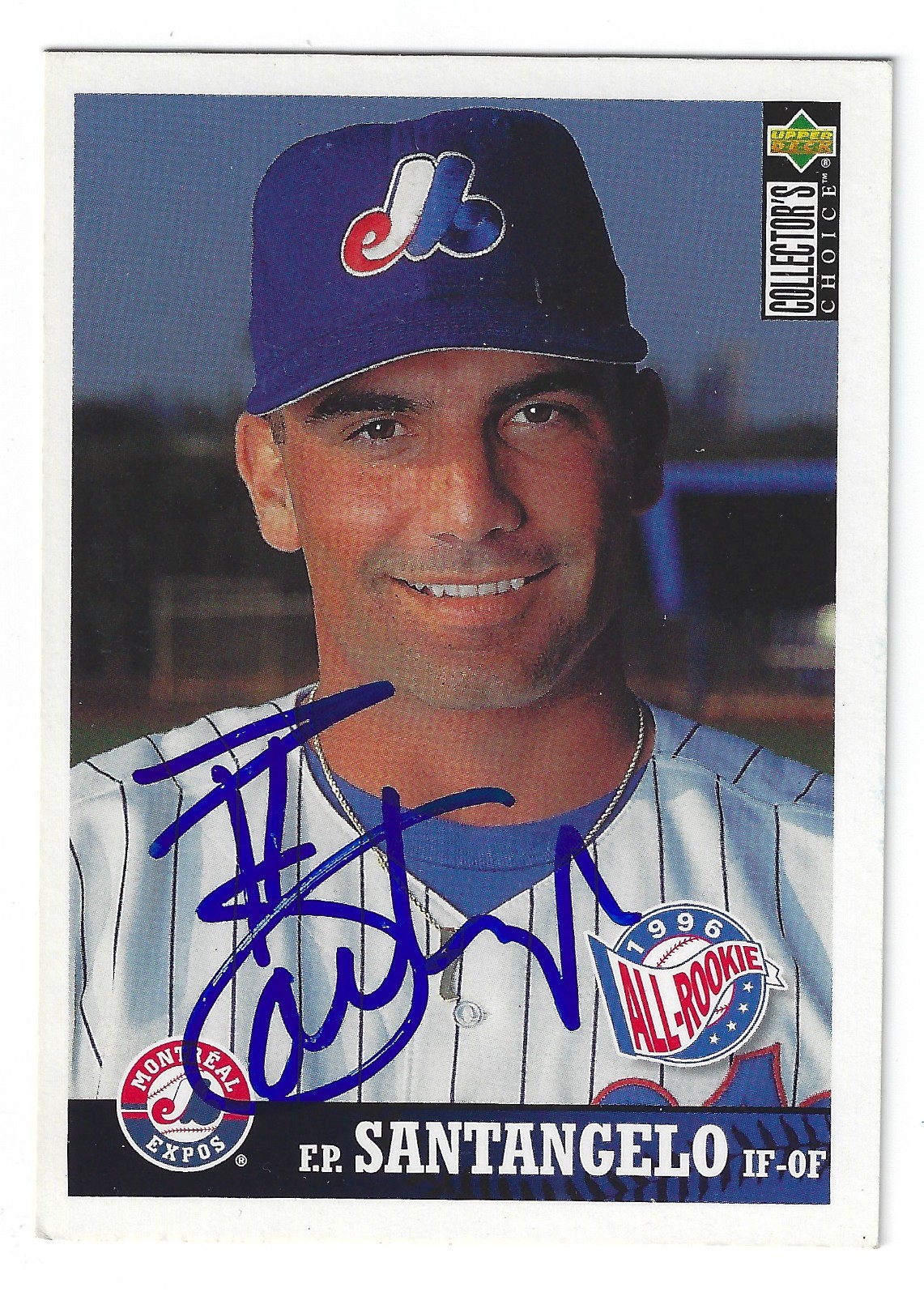 F.P. SANTANGELO EXPOS SIGNED CARD SAN FRANCISCO GIANTS A'S LOS ANGELES DODGERS