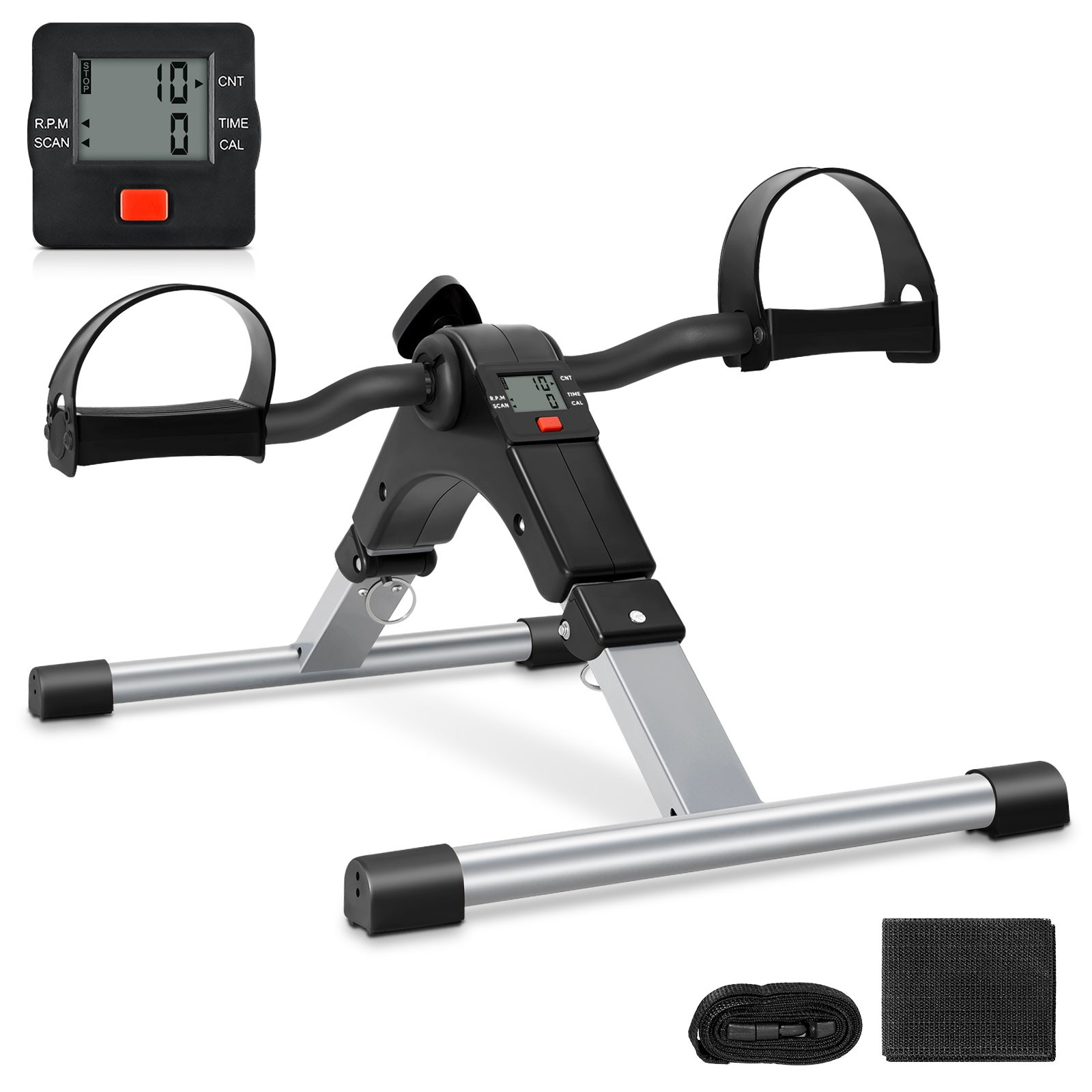 Foldable Pedal Exerciser Mini Arm Leg Exercise Bike with LCD Screen Display New