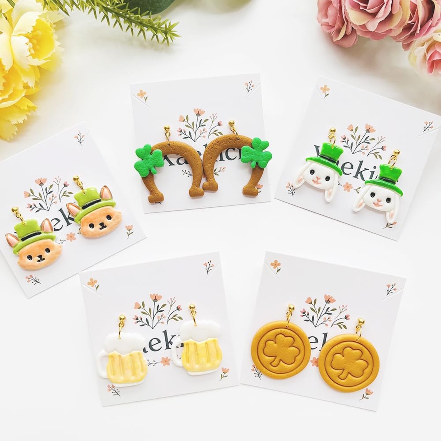 St. Patrick's Day Polymer Clay Cutters Set - 10pcs Sharp & Durable Leprechaun...