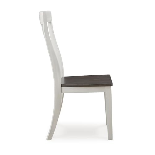 Darborn Farmhouse Armless Dining Chair with Contoured Seat, Set of 2, White &